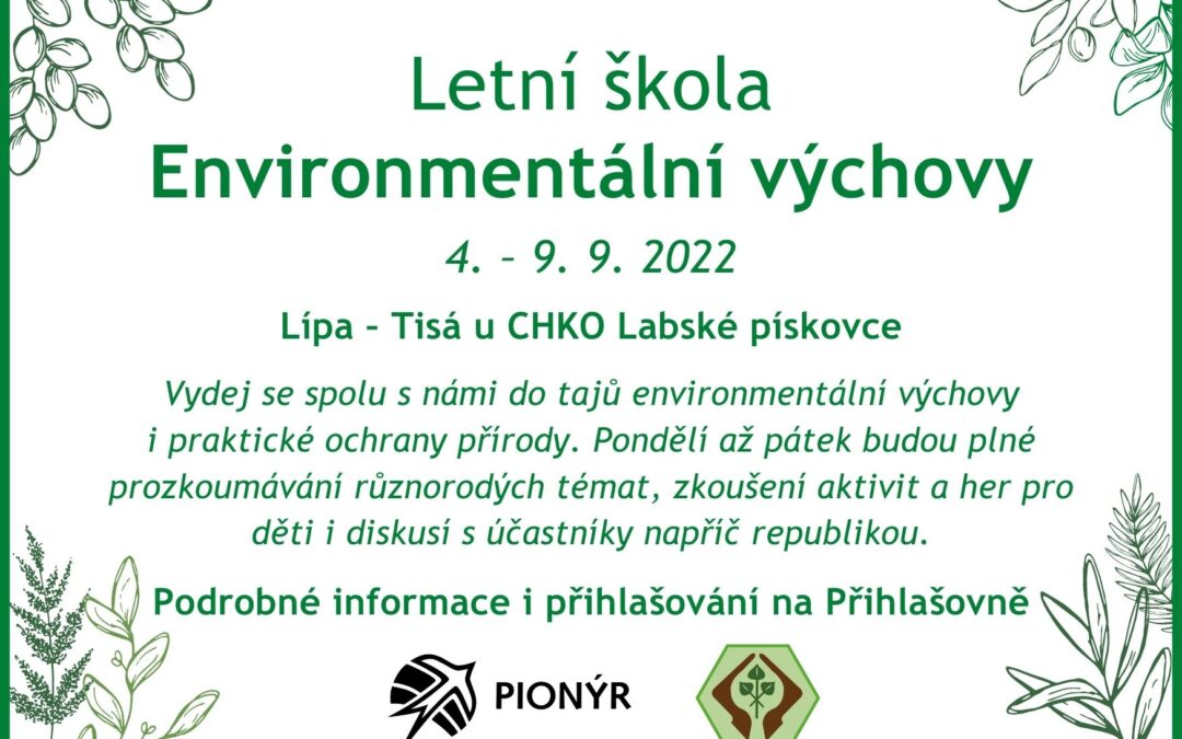 Pozvánka na LŠ environmentální výchovy 4. – 9.&nbsp;9.&nbsp;2022